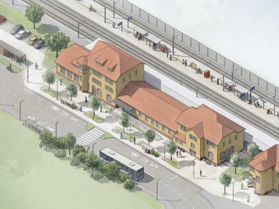 Bahnhofsvorplatz in Freudenstadt